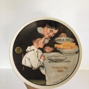 Vintage Norman Rockwell Mother's Day Plate 1989, 8.5"